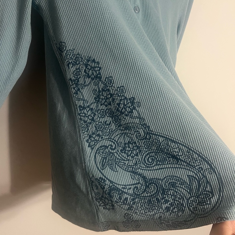 Sz M title nine light blue waffle knit/thermal top - Picture 5 of 8